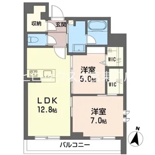 オークヒルズ南中野【1階】の間取り