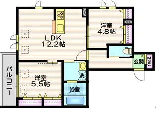 仮称 新石川1丁目メゾン西棟【2階】の間取り