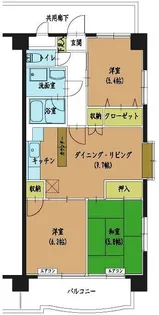 ティアール小相木【6階】の間取り