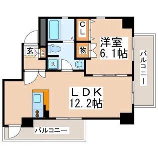 ビュークレスト水前寺5丁目【5階】の間取り