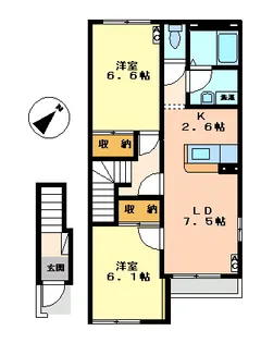 サンライズ【2階】の間取り