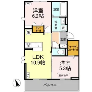 岡山県岡山市南区万倍【アパート】の間取り