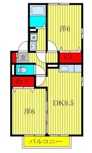 ロジュマン マエバラ D【1階】の間取り