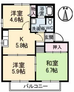 ベルエア E棟【2階】の間取り