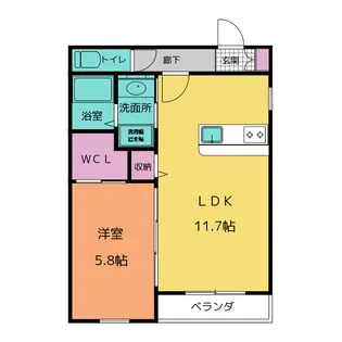 プレミール泉【1階】の間取り