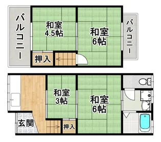 大阪府堺市北区百舌鳥赤畑町3【一戸建】の間取り