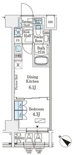 ベルファース人形町【9階】の間取り