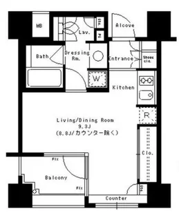 東京都新宿区水道町【マンション】の間取り