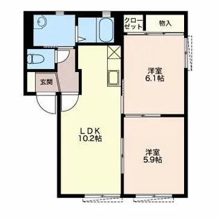 カームエイト D【1階】の間取り