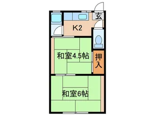 武庫ハイマ- B棟【1階】の間取り