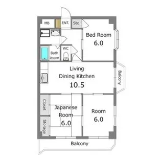 メゾンドベル5【1階】の間取り