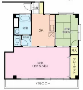 松戸長岡ハイツ【2階】の間取り