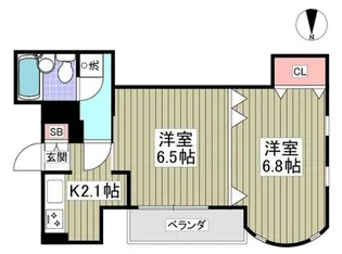 東京都渋谷区富ヶ谷2【マンション】の間取り
