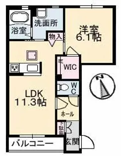 シャーメゾン ウィステリア A棟【1階】の間取り