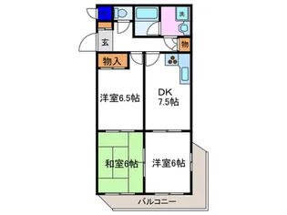 グラシィオ長岡【3階】の間取り
