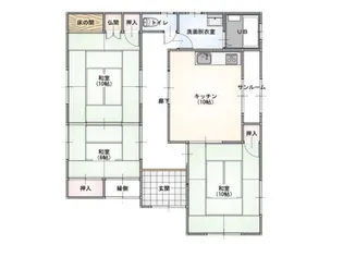 福井県坂井市三国町陣ケ岡【一戸建】の間取り