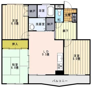 エバーグリーン【2階】の間取り