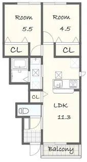 ビッグメゾン仁吾【1階】の間取り