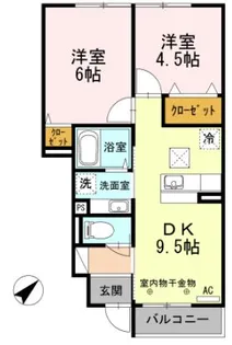 カサヴェール【1階】の間取り