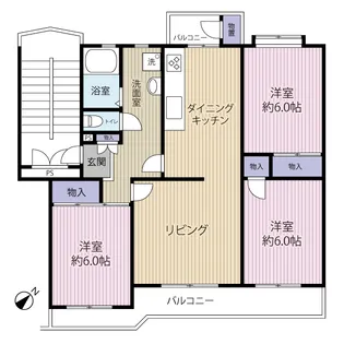磯辺西住宅【5階】の間取り