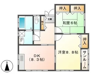 新潟県長岡市下山1【アパート】の間取り