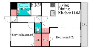 ウッドコート御南【3階】の間取り