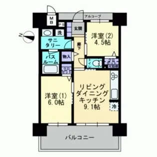 アルファステイツ中庄駅前III【9階】の間取り