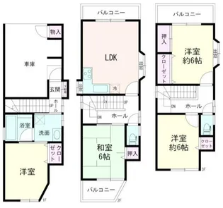 神奈川県横浜市港北区小机町【一戸建】の間取り