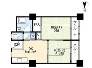 UR千鳥橋【4階】の間取り
