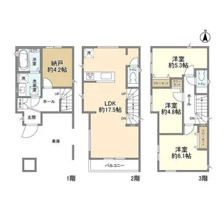 東京都足立区扇1【一戸建】の間取り