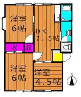サンタウンコーラル A【2階】の間取り