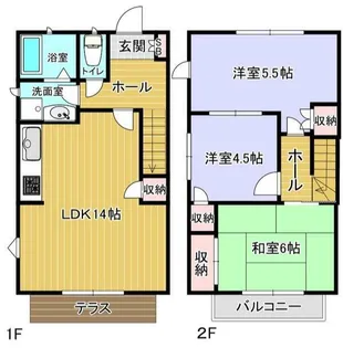 石橋ホームタウンA【1階】の間取り