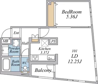 エクセルシオール荏原町【1階】の間取り
