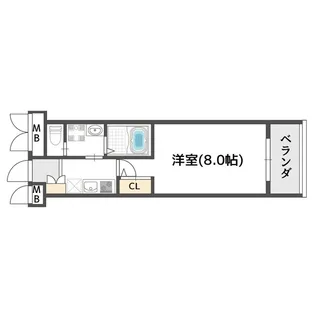 ウエンズ大阪城北【5階】の間取り