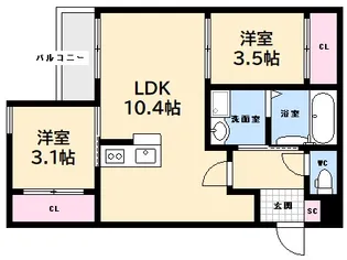 Grandtic-L井口【1階】の間取り