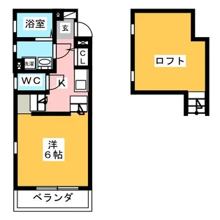 クオーレ松実I【1階】の間取り