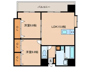 アカシア県庁前【6階】の間取り