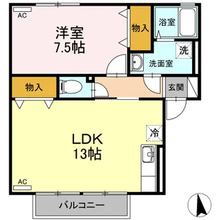 ルシエル 二番館A・B【1階】の間取り