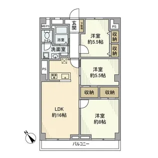 カンフォート流山【6階】の間取り