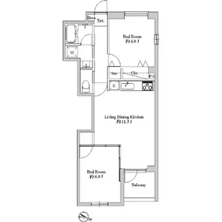 シャトーマーシャン【5階】の間取り