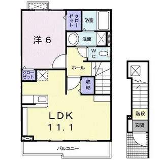 カーサ エレガンテII【2階】の間取り