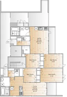Contrail碑文谷【1階】の間取り