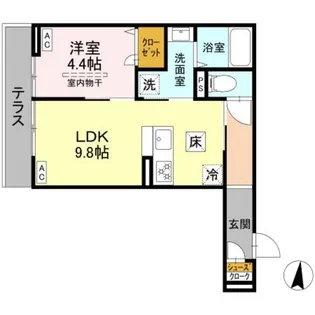 エリオント大和中央【1階】の間取り