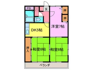リビエ-ル山川【2階】の間取り