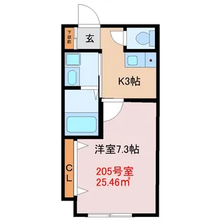 ノースパーク千葉【2階】の間取り