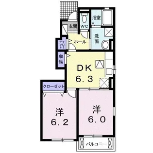 サンシャイン エムツー【1階】の間取り