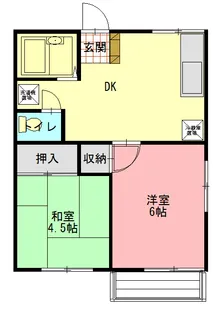 イーストハイツB棟【1階】の間取り