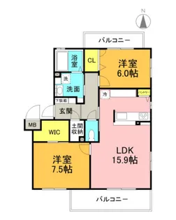 メイプルヒルズ【2階】の間取り