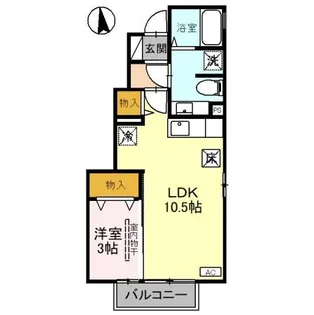 サニーフラット【1階】の間取り