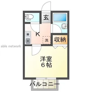 ブロードウェータウンB【1階】の間取り